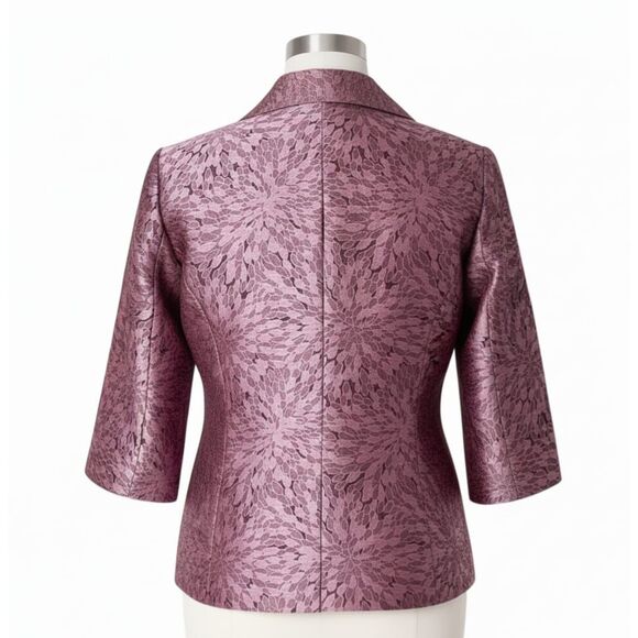 VTG 90s Dressbarn Pink Metallic Teardrop Jacquard Dress Jacket Blazer Sz S - Picture 5 of 13